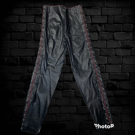 Lace-up Leather Pants - Size S