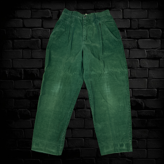 Vintage Green Corduroy Pants - Size 38