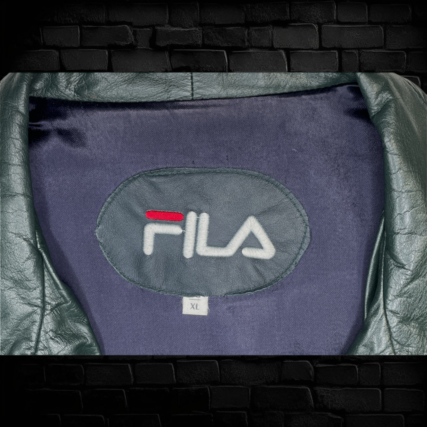 Vintage FILA Leather Bomber Coat - Size XL