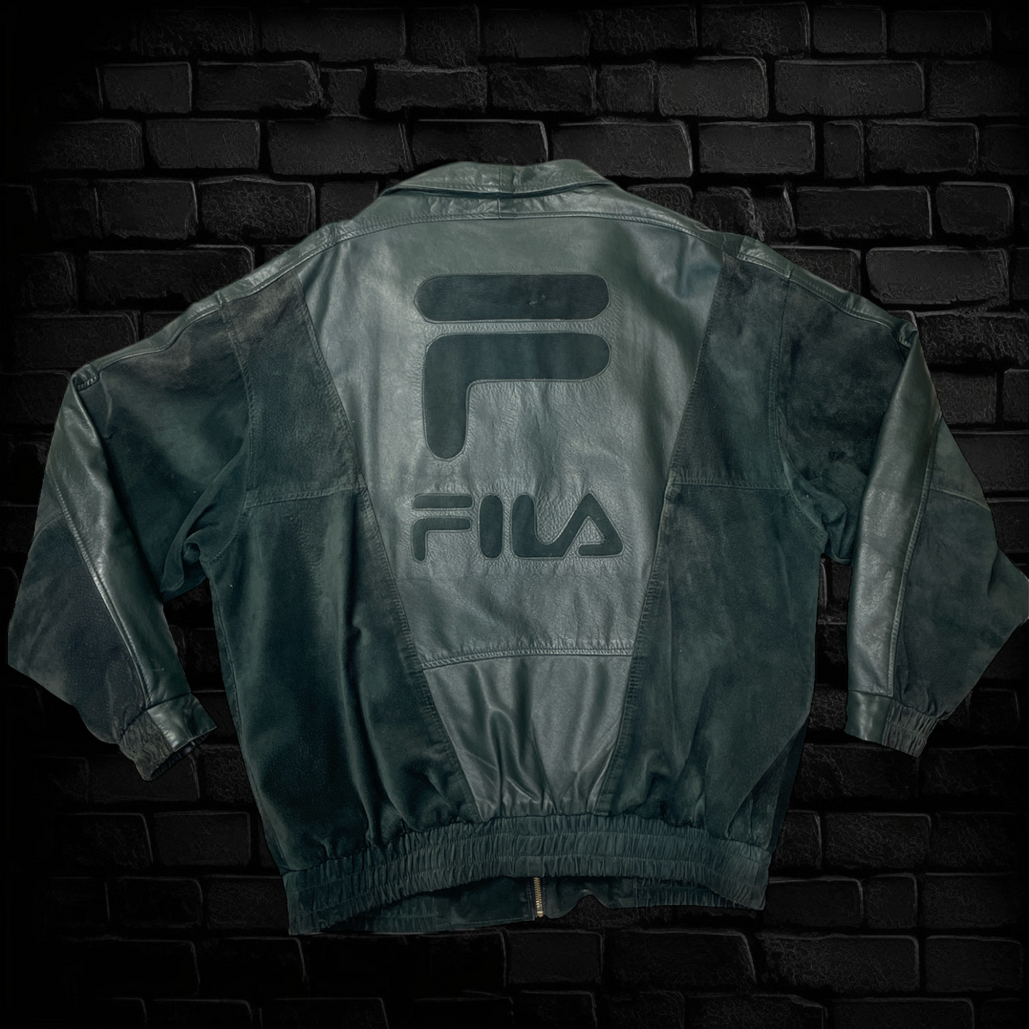 Vintage FILA Leather Bomber Coat - Size XL