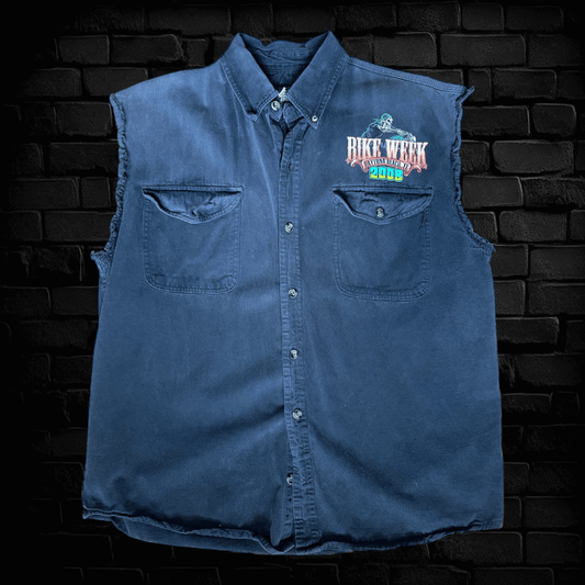 "Bike Week" Sleeveless Biker Vest and Shirt - Size XL