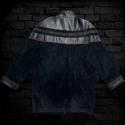 Vintage 1980s Leather & Suede Jacket, Studded Leather - Size L