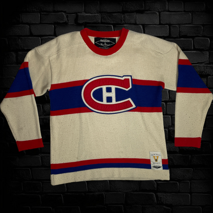 Vintage Knit Sweater Montreal Canadiens Habs Ice Hockey - Size S